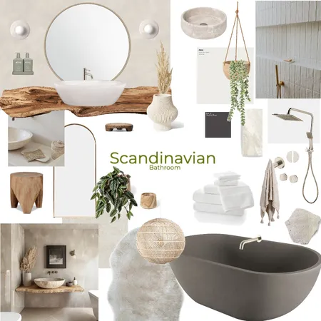 Scandinavian Bathroom room Interior Design Mood Board by taysim77@gmail.com on Style Sourcebook