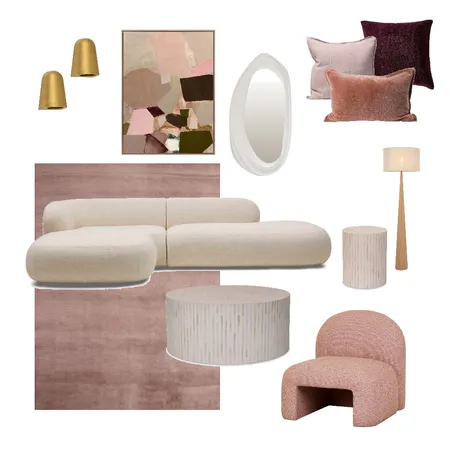 Burgundy and pink living Interior Design Mood Board by envisual design on Style Sourcebook
