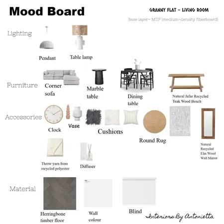 granny flat living room Interior Design Mood Board by Antoniette on Style Sourcebook