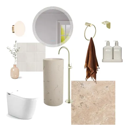 Relaxed modern luxe powder room Interior Design Mood Board by ZURE on Style Sourcebook
