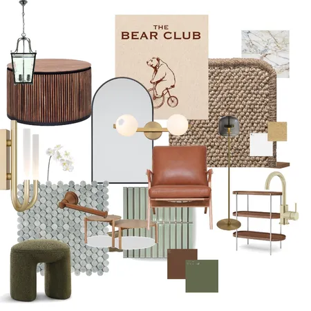 THE BEAR CLUB Interior Design Mood Board by ezzah amjad on Style Sourcebook