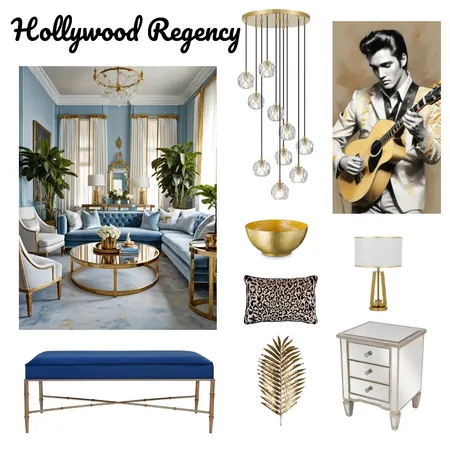 Hollywood Regency Interior Design Mood Board by Becks Interior Designs