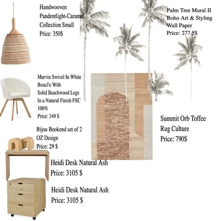 BOHO BEACH OFFICE MOOD BOARD /FF.E Interior Design Mood Board by PICASSA INTERIOR DESIGN INSPIRATIONS on Style Sourcebook