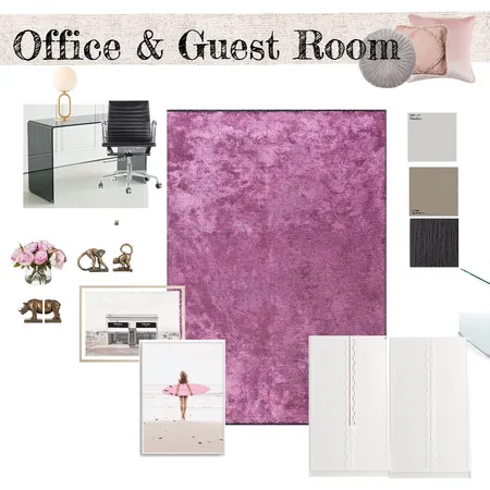 Office & Guest Room Pink Interior Design Mood Board by Swanella on Style Sourcebook