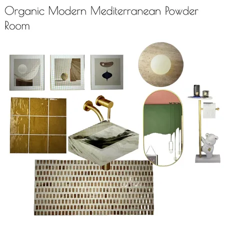 Organic Modern Mediterranean Powder Room Interior Design Mood Board by al1168ster@gmail.com on Style Sourcebook