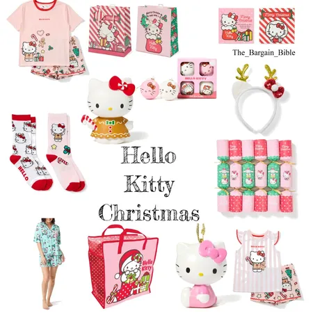Hello Kitty Christmas Interior Design Mood Board by ainslie.henshaw@hotmail.com