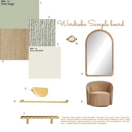 Wardrobe sample Interior Design Mood Board by laradehaan on Style Sourcebook