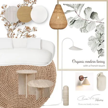 Organic Modern with a French touch - Living space Interior Design Mood Board by Claire VH Interiors on Style Sourcebook