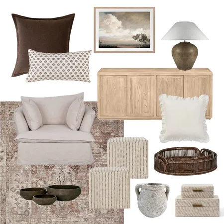 Warm Farmhouse Living Interior Design Mood Board by DOWN THE LANE by Tina Harris on Style Sourcebook