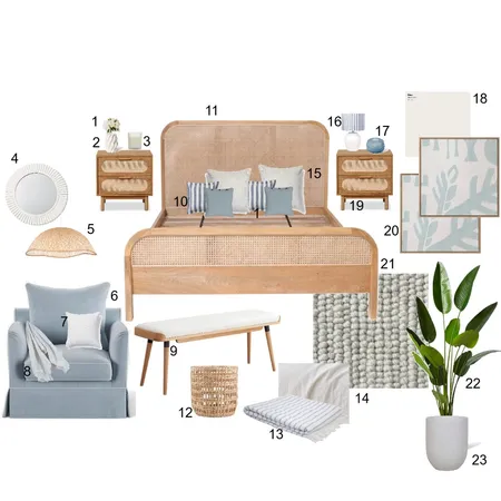 Hamptons Bedroom - Sample Board Interior Design Mood Board by aliciaelson on Style Sourcebook