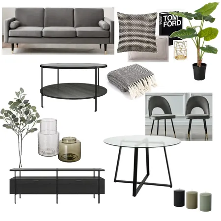 Postmark 1 bed living room grey Interior Design Mood Board by Lovenana on Style Sourcebook