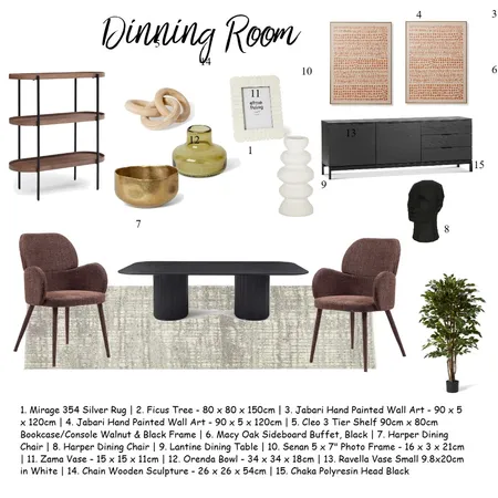 Dinning Room Interior Design Mood Board by info.landaconcepts@gmail.com on Style Sourcebook