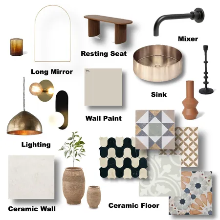 Guest Toilets Interior Design Mood Board by Malak Shedid on Style Sourcebook