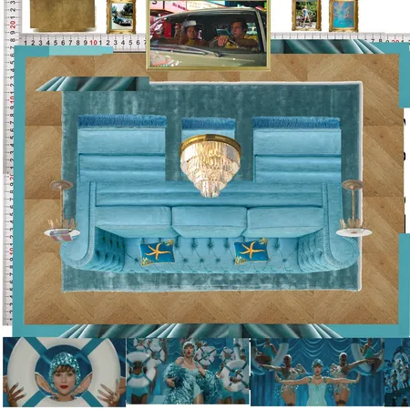 Cinema Blue Colour Drench Interior Design Mood Board by dl2407 on Style Sourcebook