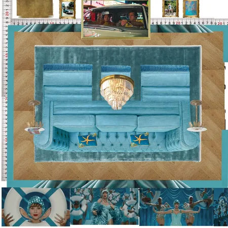 Cinema Blue Colour Drench Interior Design Mood Board by dl2407 on Style Sourcebook