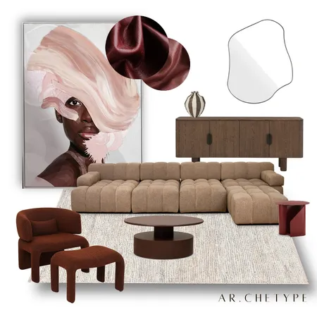 Cherry Cola Lounge Room Interior Design Mood Board by AR.CHETYPE DESIGN on Style Sourcebook