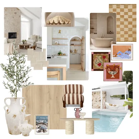 Mediterranean living room Interior Design Mood Board by Em Haus Creative