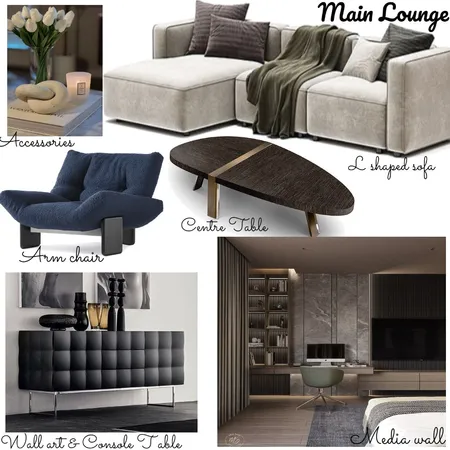Main Lounge Interior Design Mood Board by Oeuvre designs