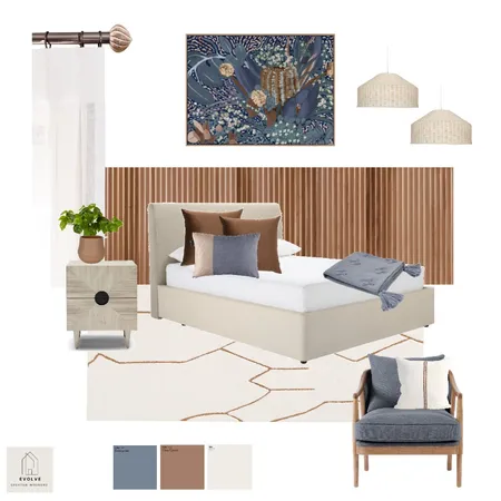Main bedroom Interior Design Mood Board by Evolve Creative Interiors