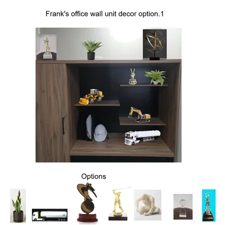 Frank's Office Wall Unit decor Option1 Interior Design Mood Board by Asma Murekatete