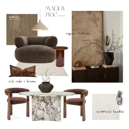 Rich burgandy and brown dining mood board Interior Design Mood Board by Maddy Jade Interiors on Style Sourcebook