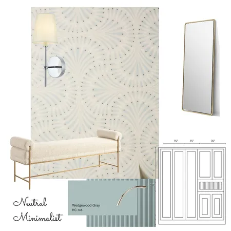 Neutral minimalist foyer Interior Design Mood Board by rachna mody