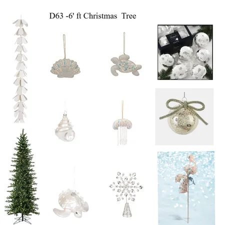 D63 - Caribbean Club 6ft Christmas Tree Interior Design Mood Board by Bedside