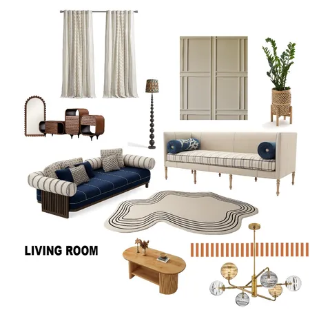 LIVING ROOM Interior Design Mood Board by GAJAGOWNI