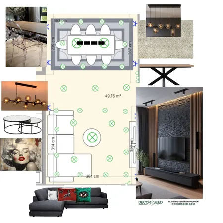 trpezarija i dnevna diplomski Interior Design Mood Board by Nikolinaa