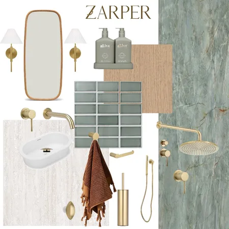 Donaldson Guest Bathroom Interior Design Mood Board by Zarper Interiors on Style Sourcebook