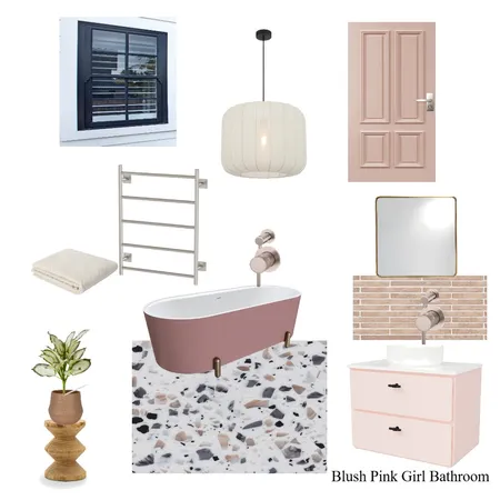 Blush Pink Girl Bathroom Interior Design Mood Board by Nobs