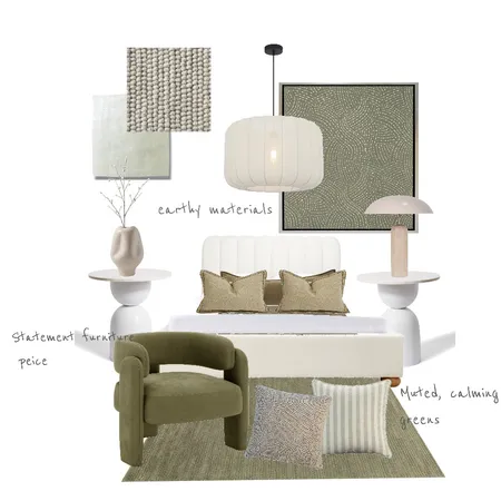 Green toned bedroom Interior Design Mood Board by Mb0915