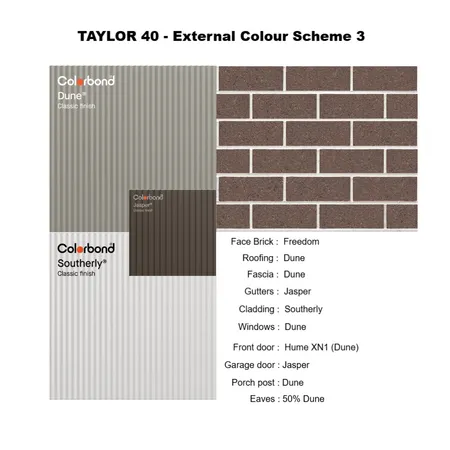 Taylor 40 External Scheme 3 Interior Design Mood Board by andrew@renhomes.net.au