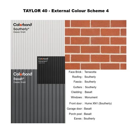 Taylor 40 External Scheme 4 Interior Design Mood Board by andrew@renhomes.net.au