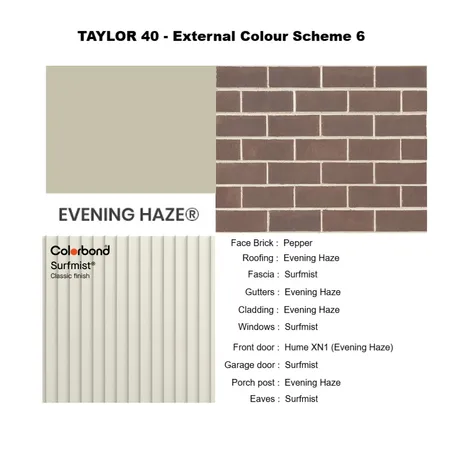 Taylor 40 External Scheme 6 Interior Design Mood Board by andrew@renhomes.net.au