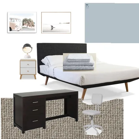 Chill Coastal Teen Bedroom with Modern Vibes Interior Design Mood Board by CasaDesigns on Style Sourcebook