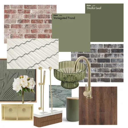 MOODY GREEN Interior Design Mood Board by jennoux