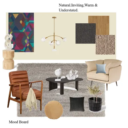 Natural, Inviting Living Room Interior Design Mood Board by Nobs