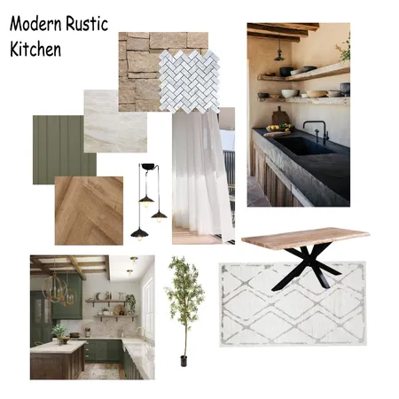 Modern Rustic Kitchen Mood Board Interior Design Mood Board by MelBoyd31