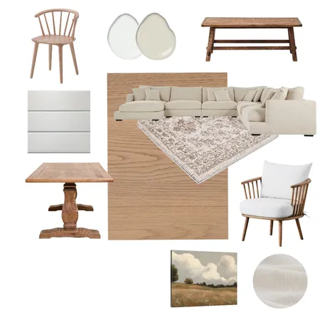 Cottage Farmhouse Living Dining - Sample Board Interior Design Mood Board by RACHMCEACHRAN