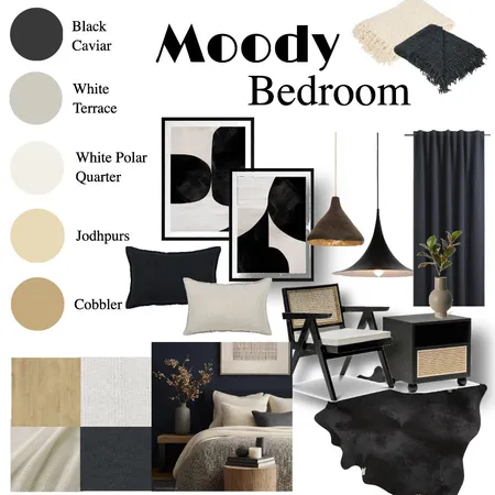 Moody Bedroom Interior Design Mood Board by Asia.Designer