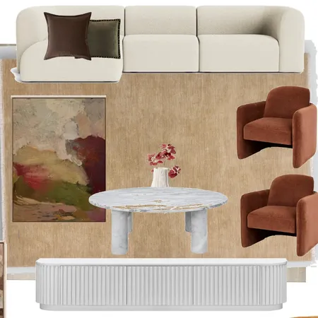 Living area rj couch v2  marty tv unit baya putty ruga Interior Design Mood Board by Efi Papasavva