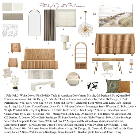 GUEST BEDROOM Interior Design Mood Board by taniacampagna