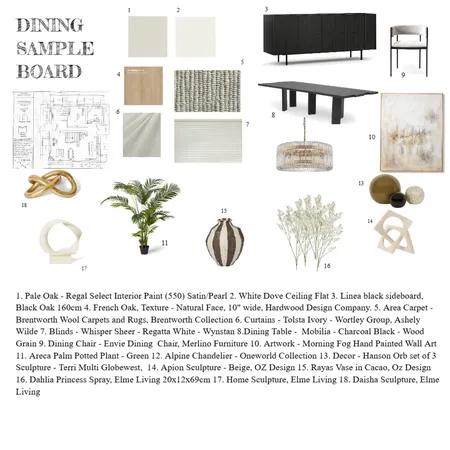 DINING ROOM Interior Design Mood Board by taniacampagna