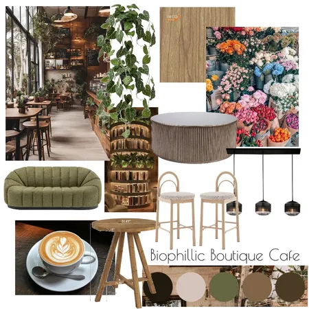 Biophillic Boutique Cafe Interior Design Mood Board by katiriamorales1@gmail.com on Style Sourcebook