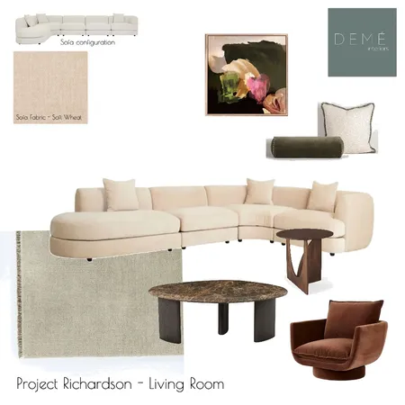Richardson Living Room Interior Design Mood Board by Demé Interiors on Style Sourcebook