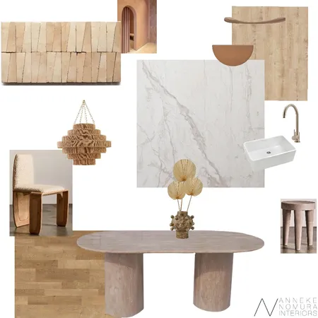 Desert Bloom Zellige Tile Dining Room / Kitchen - w/ sink Interior Design Mood Board by ANNEKE NOMURA INTERIORS