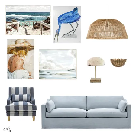 Coastal Artwork and Lighting Curation Interior Design Mood Board by Moodblogs on Style Sourcebook
