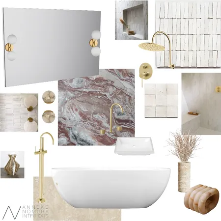 Soft Palette Bathroom Interior Design Mood Board by ANNEKE NOMURA INTERIORS