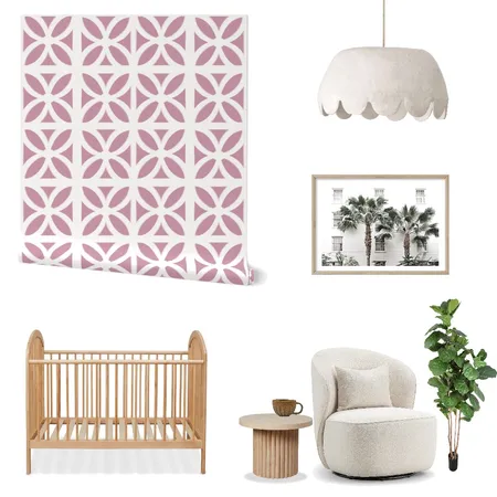 Palm Springs Breeze Block Wallpaper for Nursery Decor Interior Design Mood Board by ashclarkart on Style Sourcebook